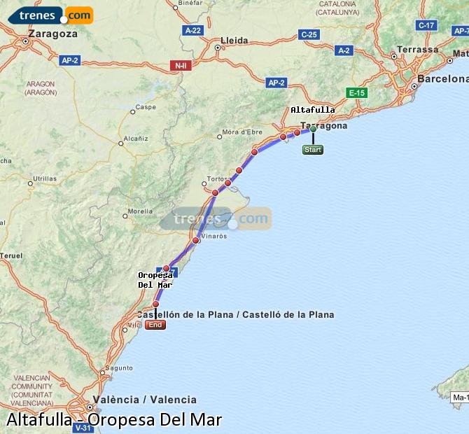 Cheap Altafulla To Oropesa Del Mar Trains, Tickets From 15,85 