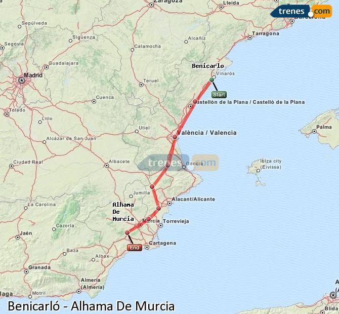 Cheap Benicarló To Alhama De Murcia Trains, Tickets From 45,70 