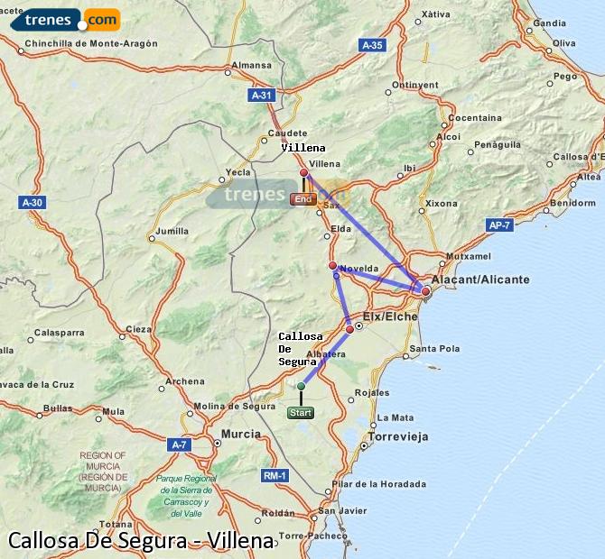 Cheap Callosa De Segura to Villena trains, tickets from 11,50 ...