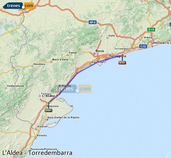 Cheap L'Aldea to Torredembarra trains, tickets from 4,85 € - Trenes.com