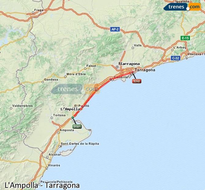 Cheap L'Ampolla to Tarragona trains, tickets from 2,95 € - Trenes.com