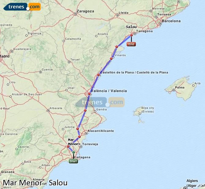 Cheap Mar Menor to Salou trains, tickets from 48,50 € - Trenes.com