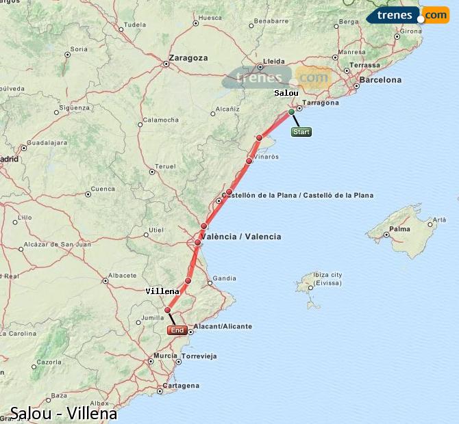 Cheap Salou to Villena trains, tickets from 39,15 € - Trenes.com