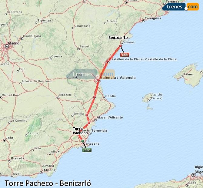 Cheap Torre Pacheco to Benicarló trains, tickets from 28,20 € - Trenes.com