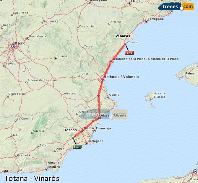 Cheap Totana to Vinaròs trains, tickets from 42,15 € - Trenes.com