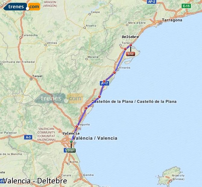 Cheap Valencia to Deltebre trains, tickets from 17,60 € - Trenes.com