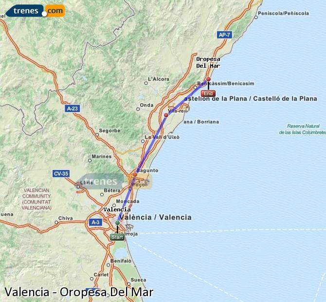 Train Valencia Orpesa (Oropesa del Mar)
